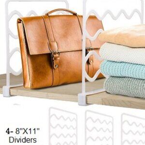 4 Adjustable Shelf Dividers for Closets, kitchens, books *GRAY 4 sale * see pics